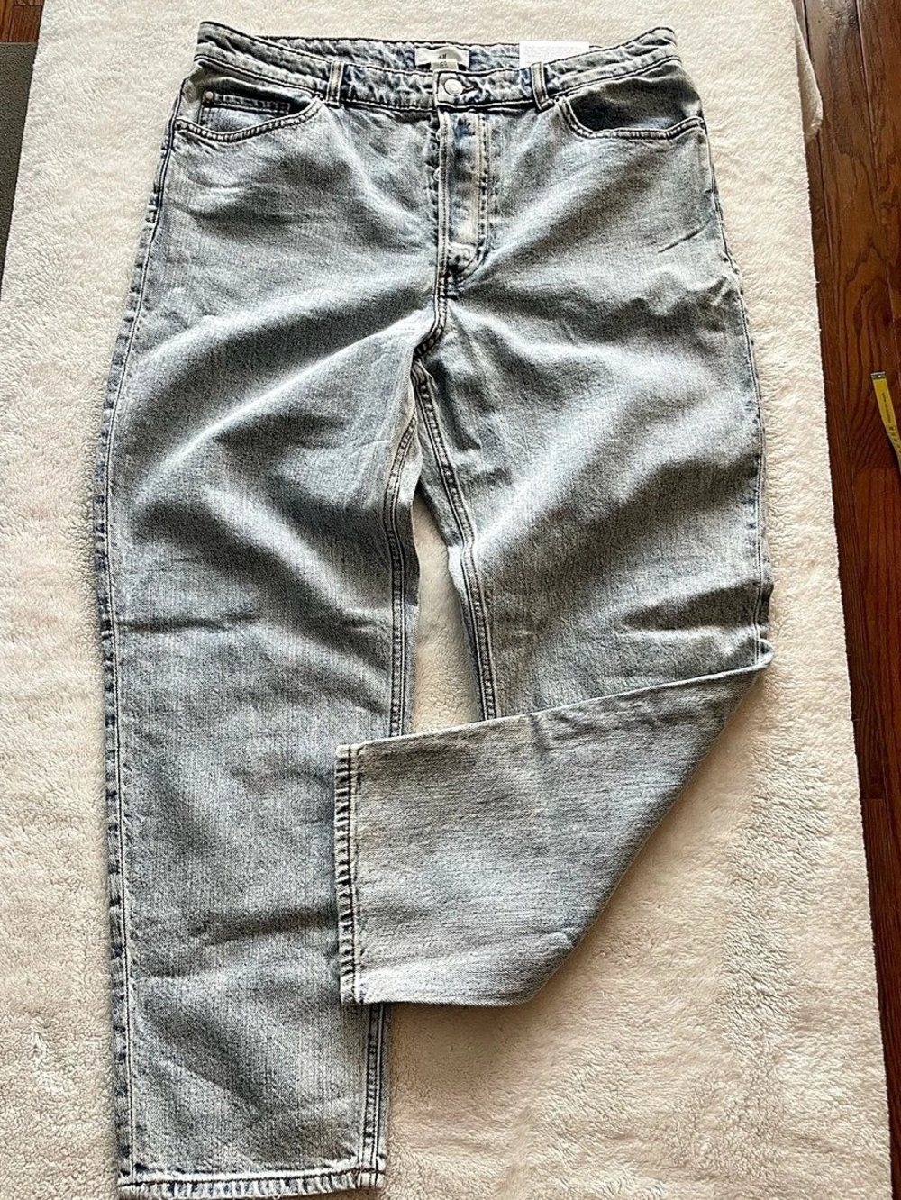H&M Mom Jeans Regular Waist Straight Leg Jeans Blue Size 14